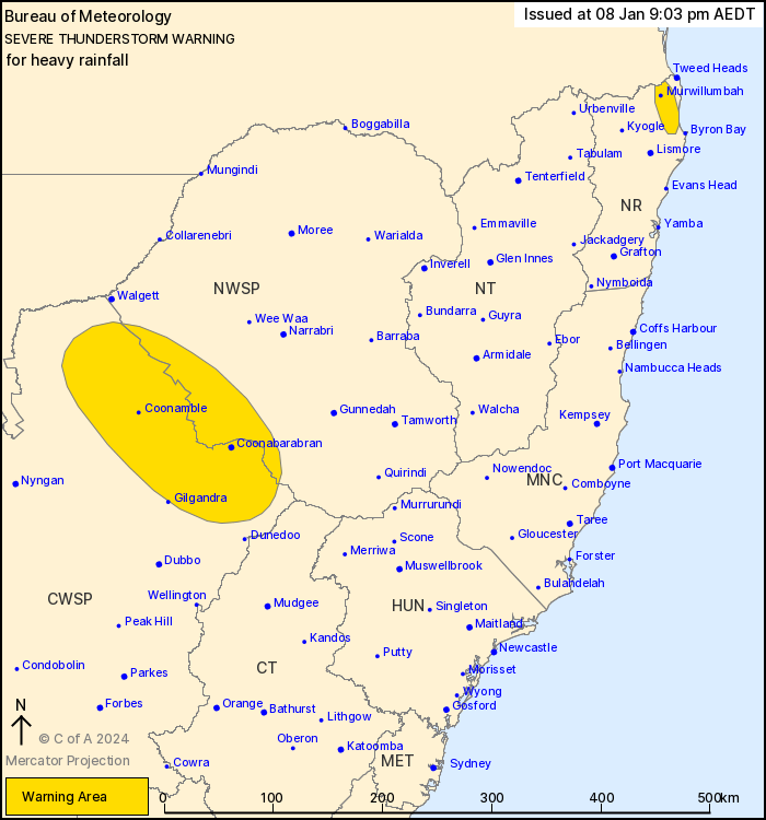 NSW Severe Thunderstorm Warning: Heavy Rain - ewn.com.au Alert